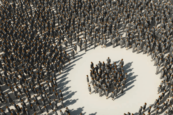 group crowd set apart distinct elite special 